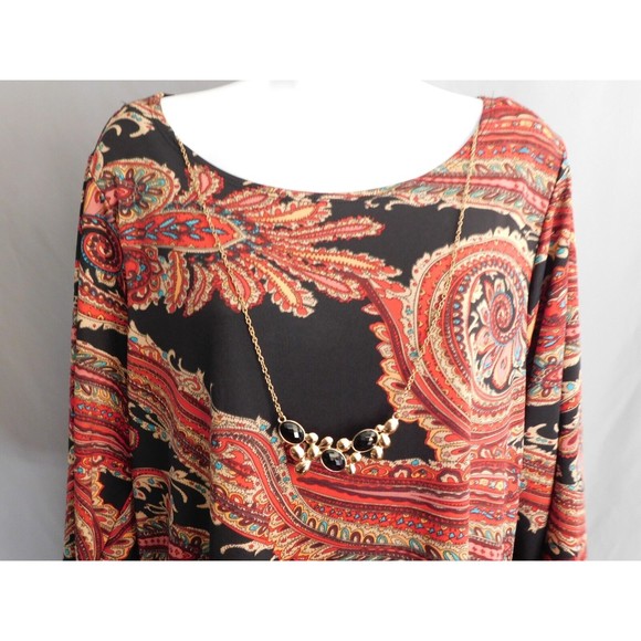 NY Collection Dress 1X Women's Plus Stylish Sheath Dress & Necklace Size 1X - Picture 3 of 11